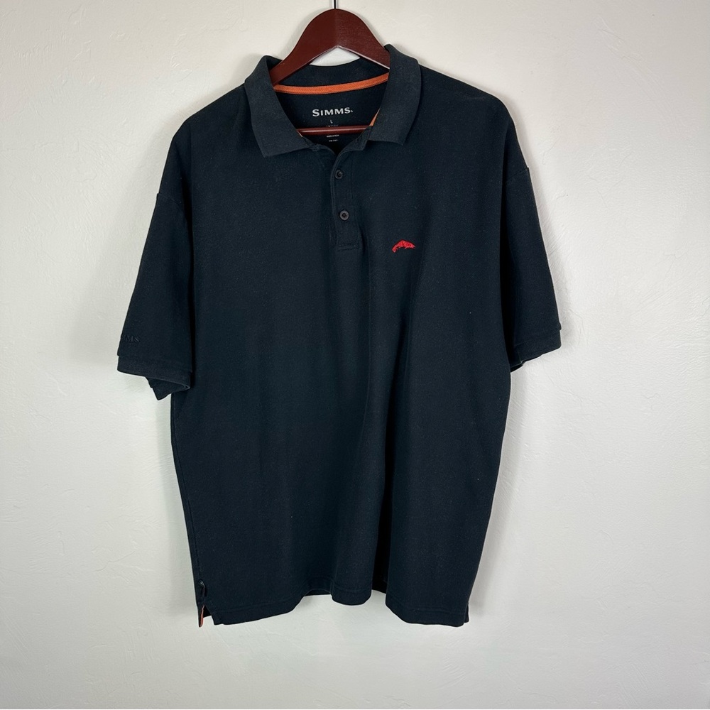 Simms 100% Cotton Dark Blue Polo L